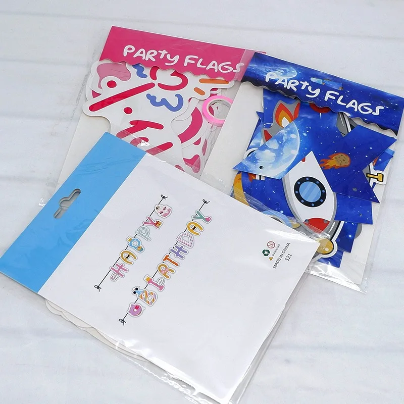 

New Happy Birthday Flag Engineering Car Cartoon Flag Laing Party Banquet Banquet Decoration