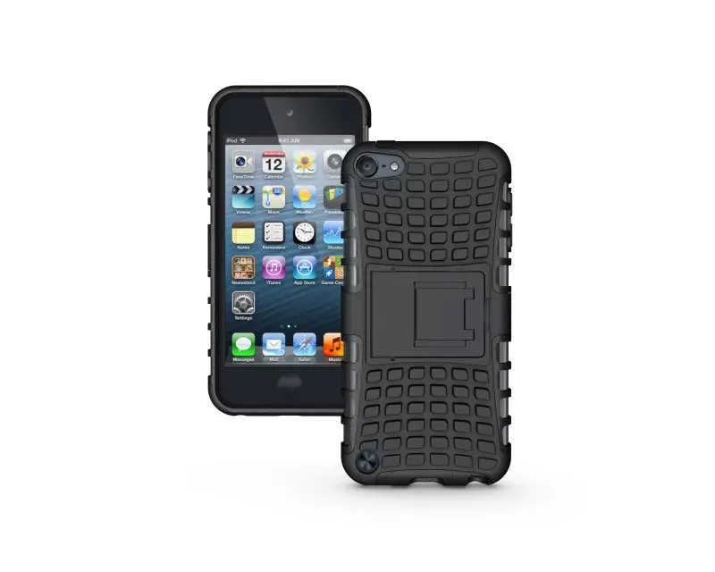 Роскошный touch5 6 Чехол ТОНКАЯ БРОНЯ чехол для ipod Touch 5 6 5G 5th Generation Gen NEO Hybrid PC+ Силиконовая задняя крышка чехол для мобильного телефона - Цвет: Черный