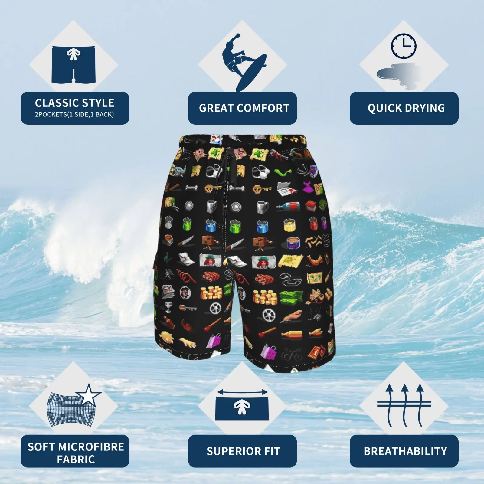 Пляжные шорты с изображением обезьянки остров 2 предмета | Мужская одежда