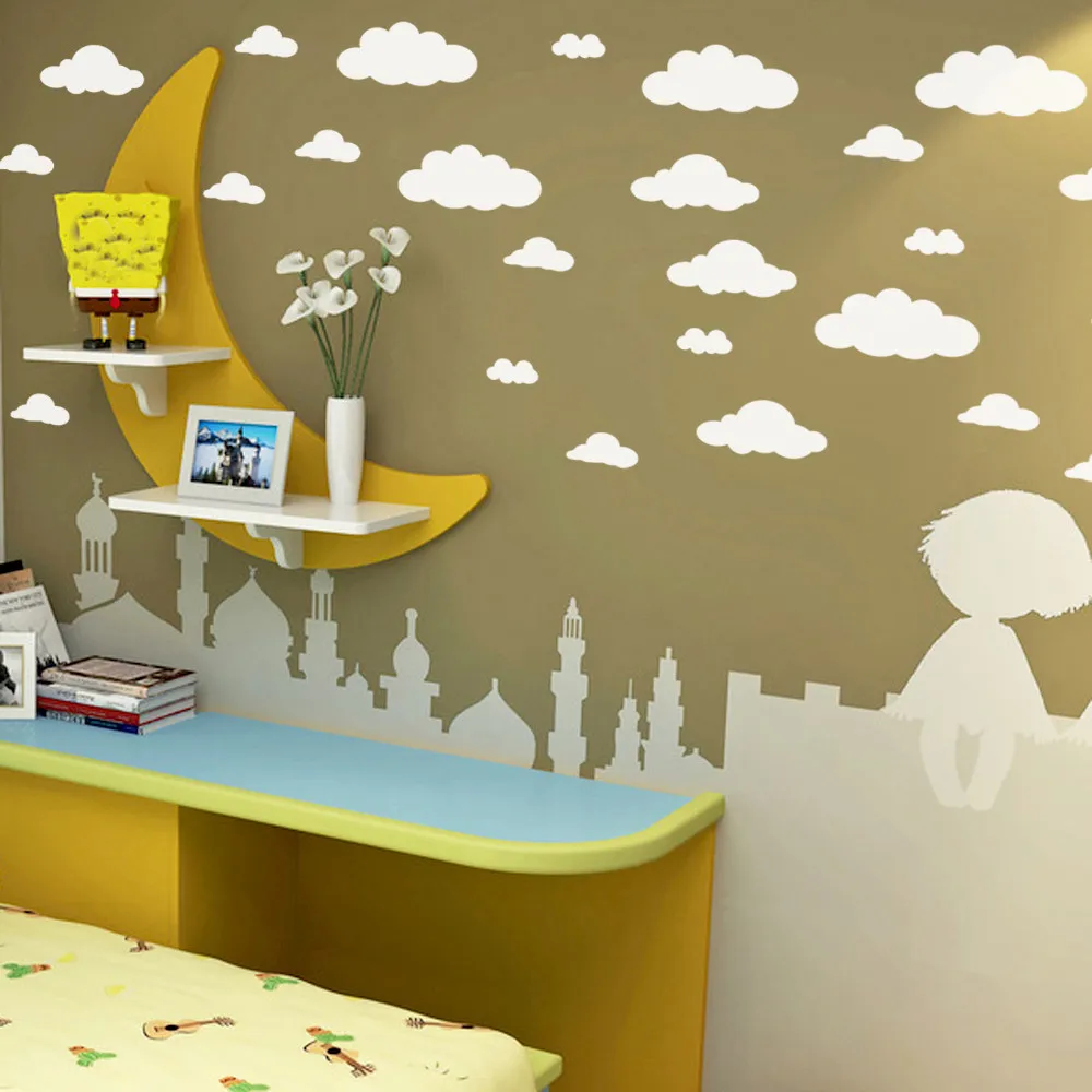 DIY Большие облака наклейки на стены Детская комната украшение дома