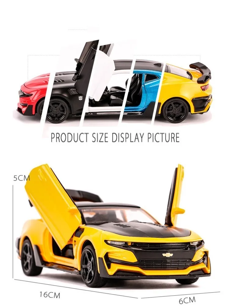 Chevrolet Camaro 1:32 литая под давлением модель автомобиля звуковой светильник оттягивающийся для детей подарки на день рождения Коллекция Hot Weels
