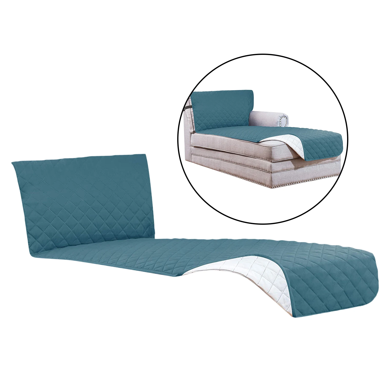 

Reversible Sofa Chaise Slipcover Protector, Washable Furniture Protector, Lounge