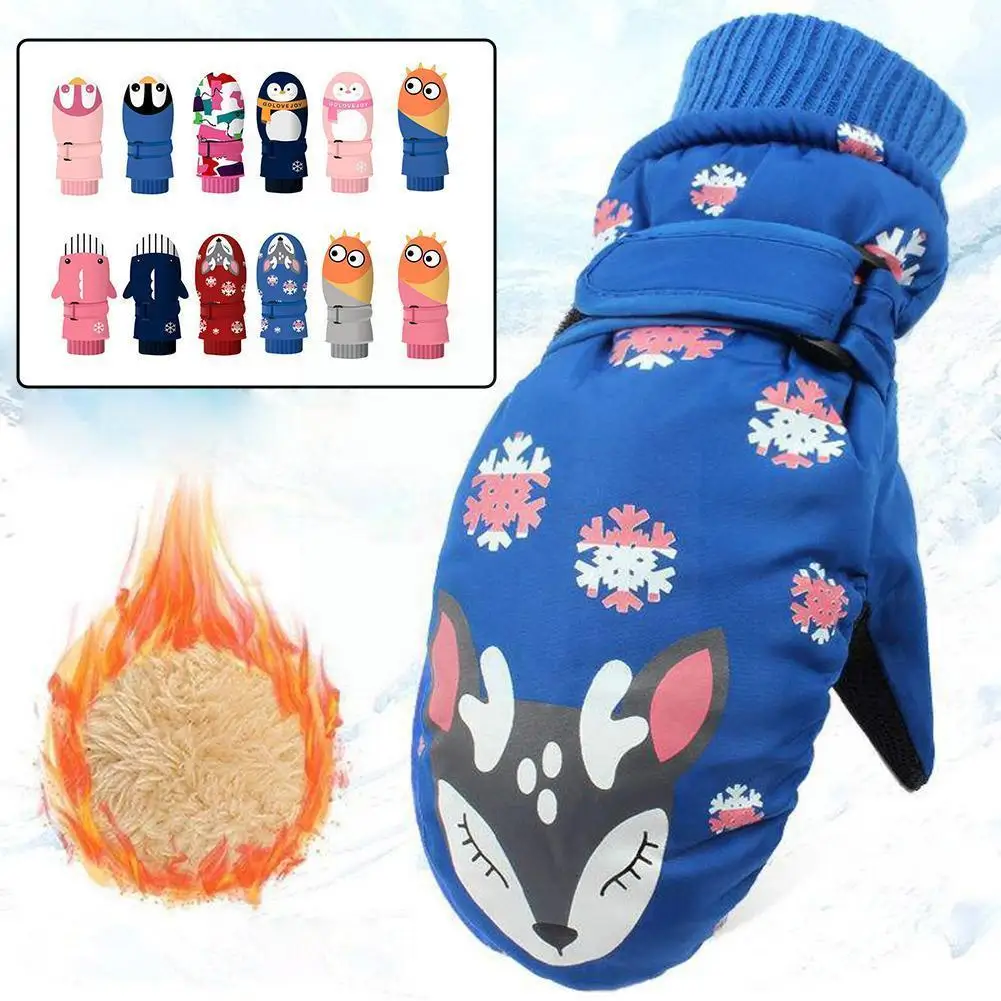 

Children Winter Warm Ski Gloves Boys/girls Kids Sports Windproof Mittens Gloves Extended Skiing Non-slip Wrist Waterproof J0m4