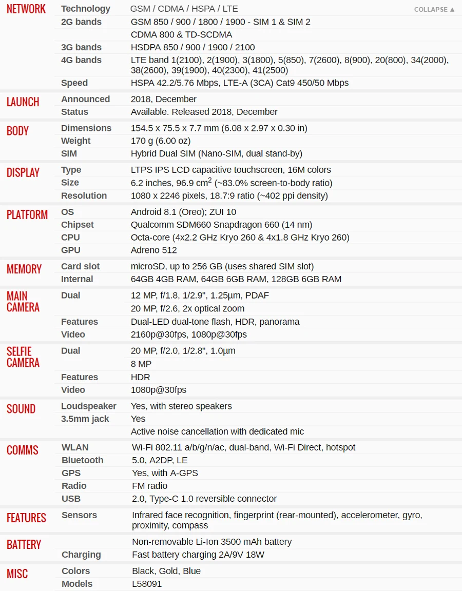 Мобильный телефон lenovo S5 Pro GT с двумя sim-картами, 4G, 6 ГБ ОЗУ, 64 Гб ПЗУ, Восьмиядерный процессор Snapdragon660, 6,20 дюймов, 1080x2246 p, камера 20 МП, телефон Android 8,0