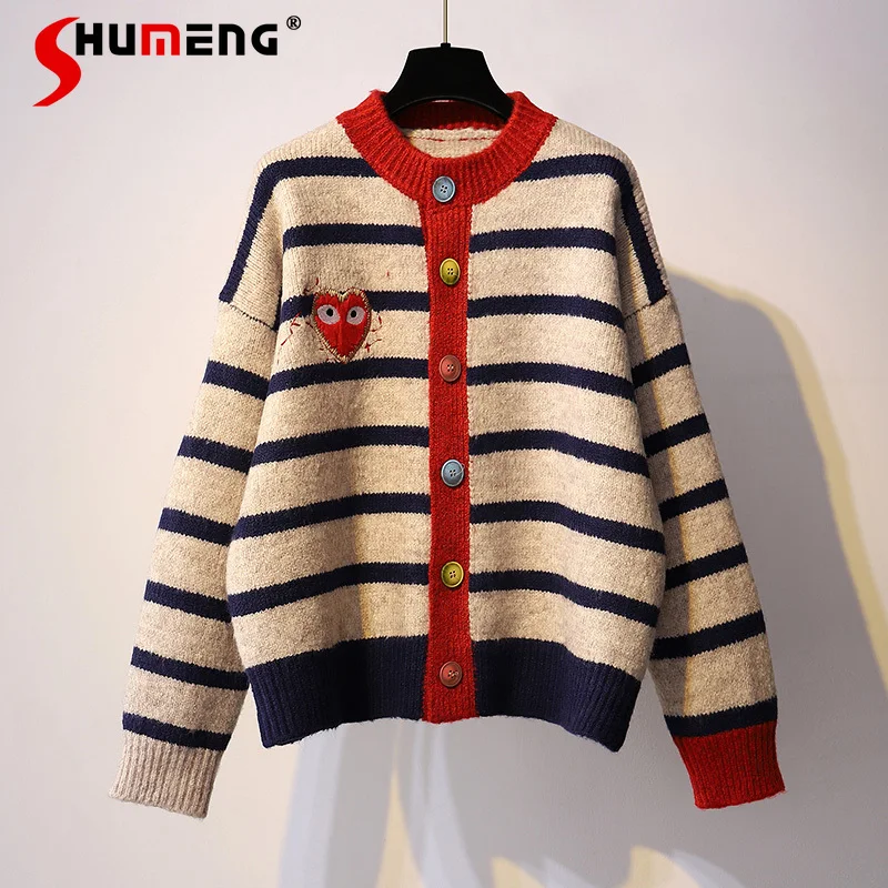 

Весенне-осенний плотный кардиган в японском стиле 2021, свитер без запаха, свободная женская верхняя одежда, студенческий винтажный Модный вя...