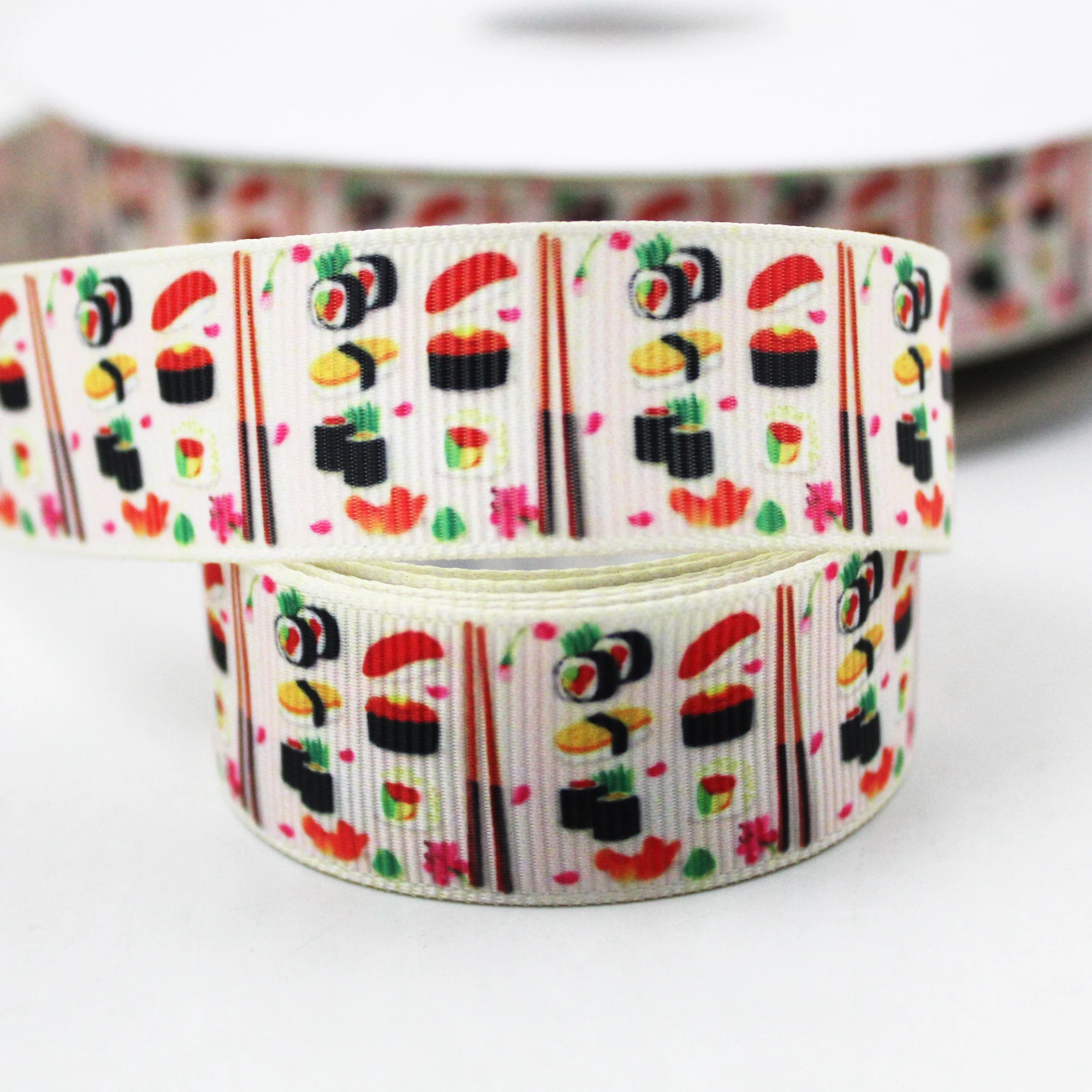 

sushi printed grosgrain ribbon blue ribbon DIY Hair Bow sewing supplies 9mm 16mm 22mm 25mm 38mm 57mm 75mm