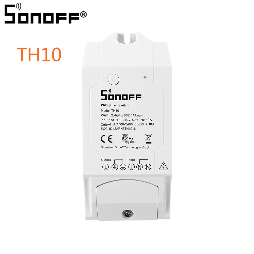 TH10 SONOFF TH10/TH16 SI7021 переключатель датчика влажности беспроводной датчик контроля температуры Wifi умный дом пульт дистанционного управления - Комплект: TH10