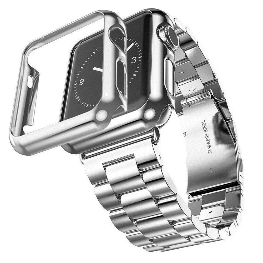 Браслет для Apple Watch Band 42 мм 44 38 40 с защитным чехлом серии 5 4 ремешок iWatch защита