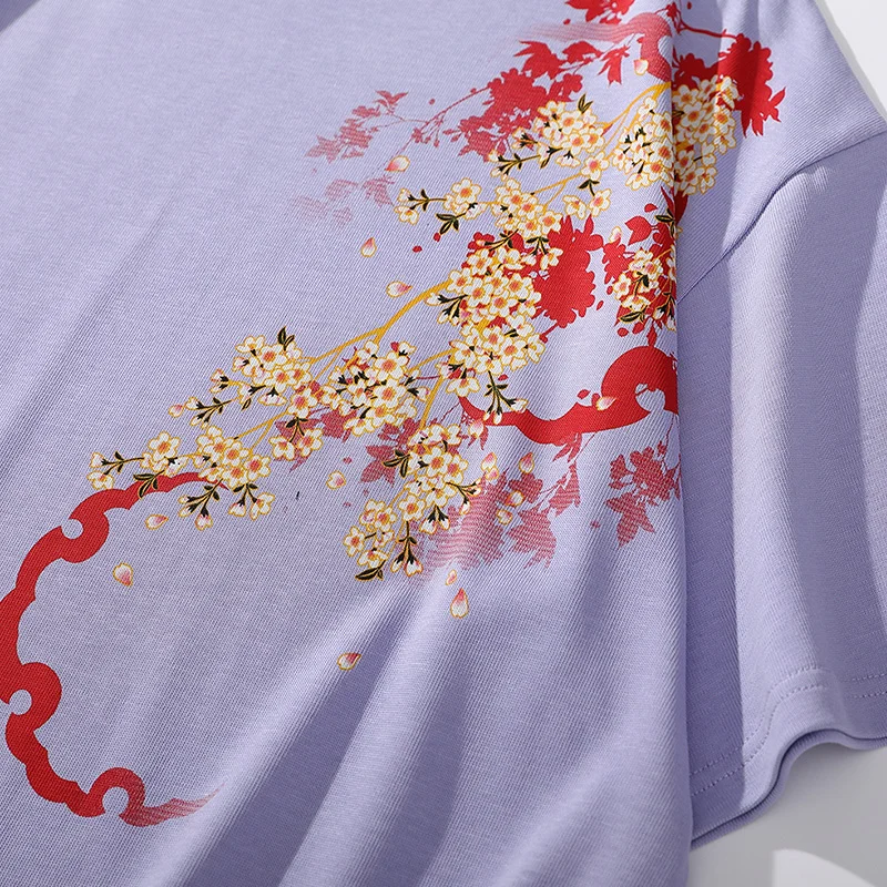 

Aolamegs Japanese Geisha Printed Tshirts Men Oversized Casual T-shirts Harajuku Hip Hop Streetwear Short Sleeve Tops Tees Shirts