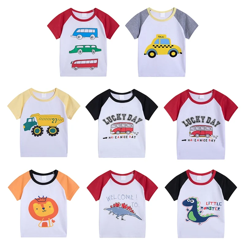 

Футболка для маленьких мальчиков, летние детские футболки для маленьких мальчиков и девочек, хлопковая одежда для малышей, топы с принтом а...