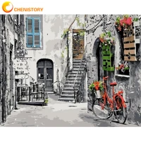 chenistory oil diy painting by numbers handpainted art pictures city corner landscape drawing on canvas kits set for adult decor