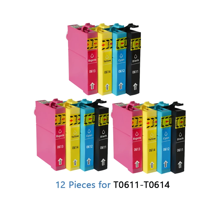 Картридж для принтера Epson Stylus D68 D88 DX3800 DX3850 DX4200 DX4250 DX4800 DX4850 T0611 T0612 T0613 T0614 12 шт.|ink