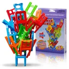18 шт.компл. мини-стул монтажные блоки Пластик баланс игрушка стулья с возможностью установки на другой Детский письменный стол развивающий игровой балансировке тренировочные игрушки
