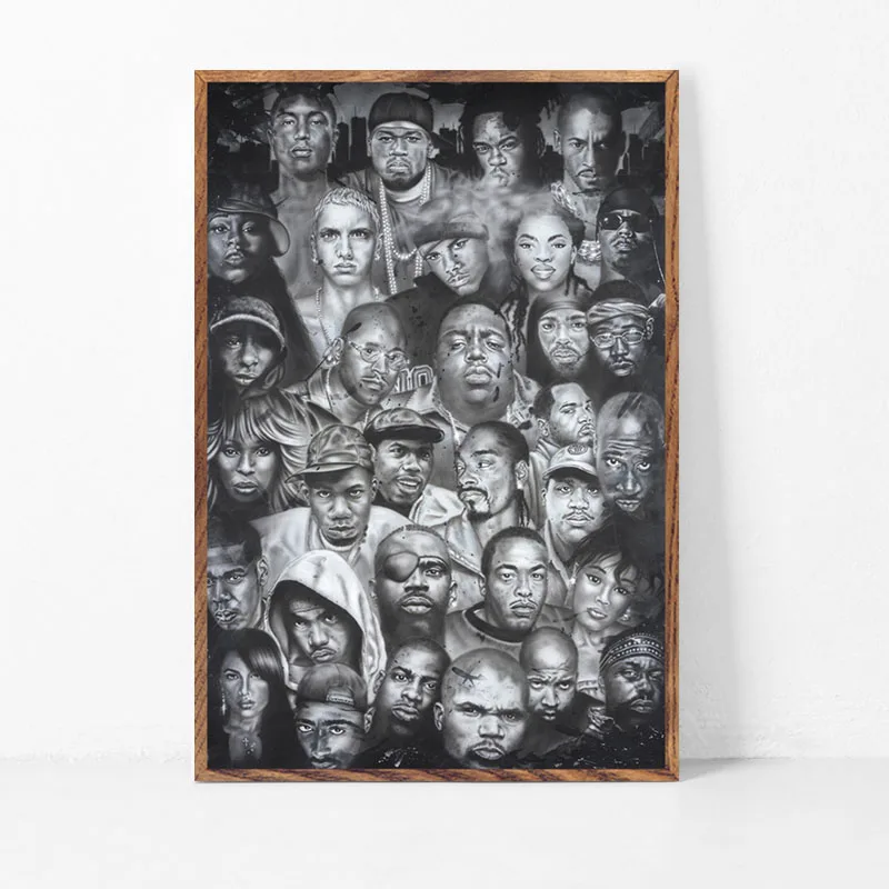 Wu-Tang Clan 2PAC Legends of Hip Hop Rapper Rap музыка художественная живопись Шелковый Холст плакат настенный домашний декор