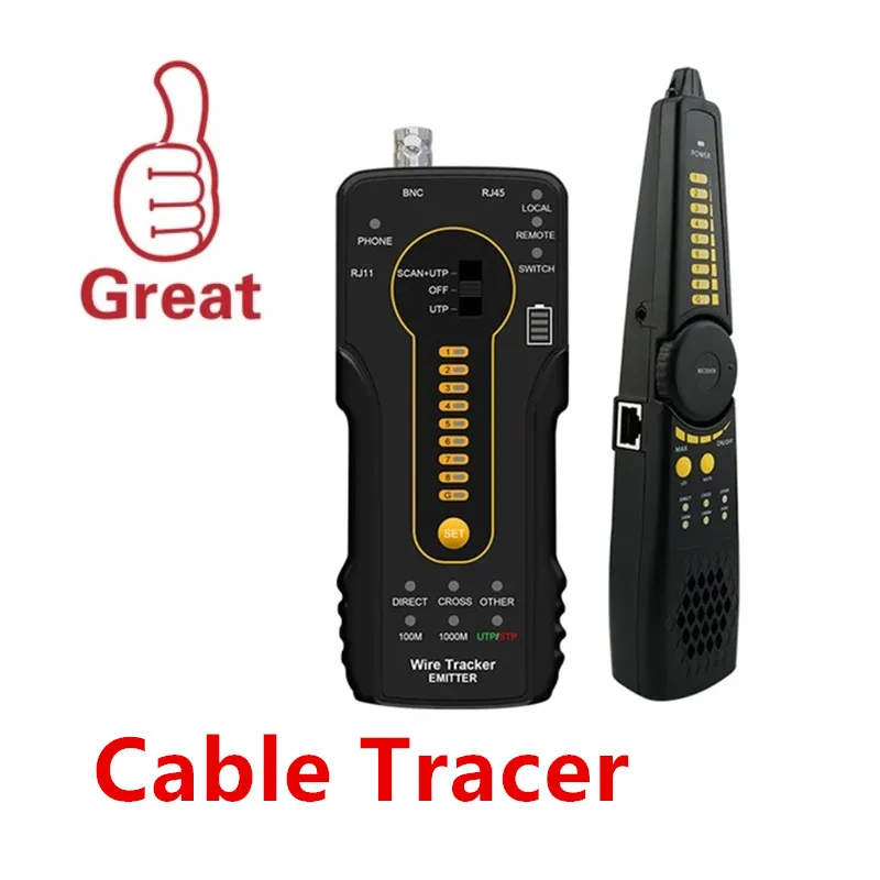 Кабель Tracer CT-66 Сети Кабельный тестер Перезаряжаемые провод LAN не Шум