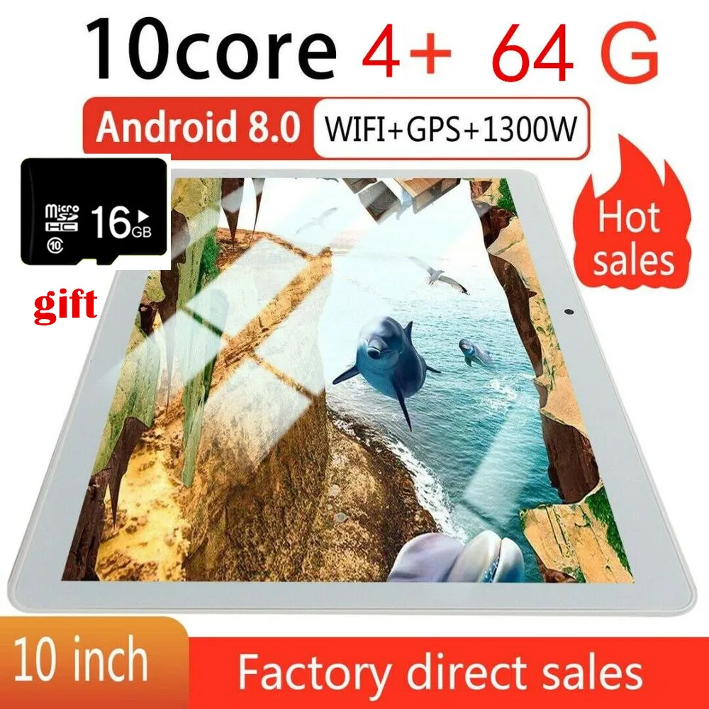 10 &quotдюймовый планшетный ПК 4 + 64 ГБ Android 8 0 Две сим карты Двойная камера gps Wi Fi