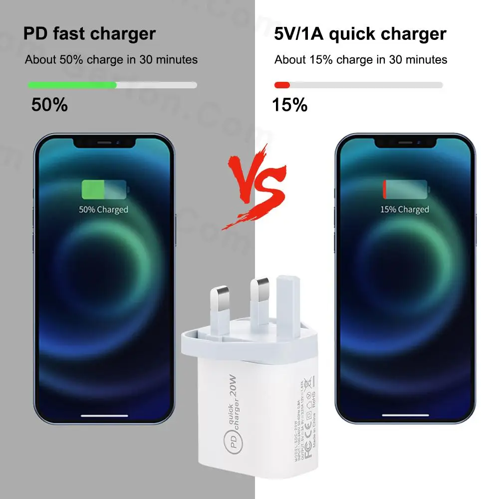 20w pd fast charger for iphone 13 12 11 eu us uk plug for iphone 13 pro max 12 11 power adapter for ipad android phones usb c free global shipping