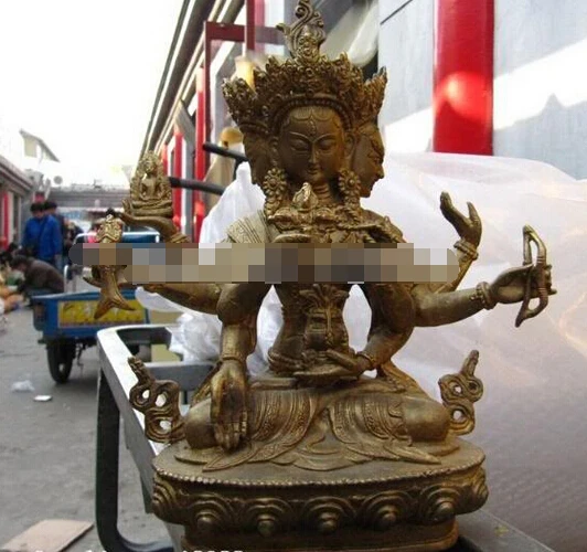 --- 427 + 9 &quotТибетский буддизм старая медная бронзовая Золотая статуэтка Будды | Дом