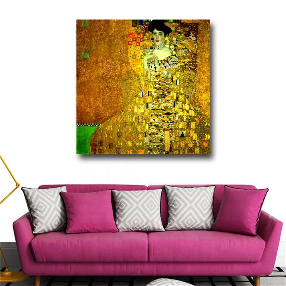 Gustav Klimt &quotLa dama de oro&quot HD Печать на холсте огромная настенная картина (31x31)