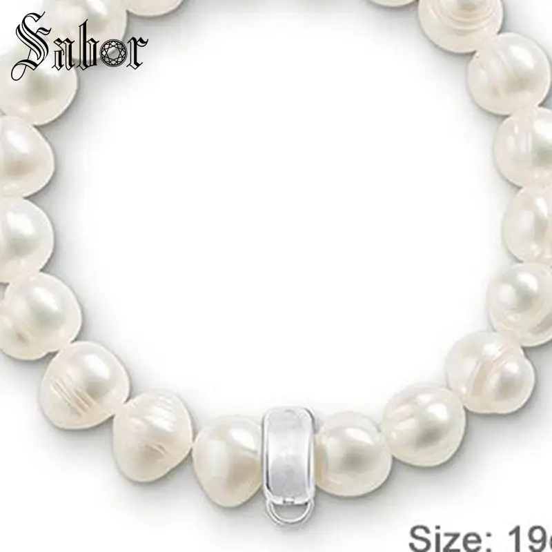 Классические браслеты с белым пресноводным культивированным жемчугом 10 мм