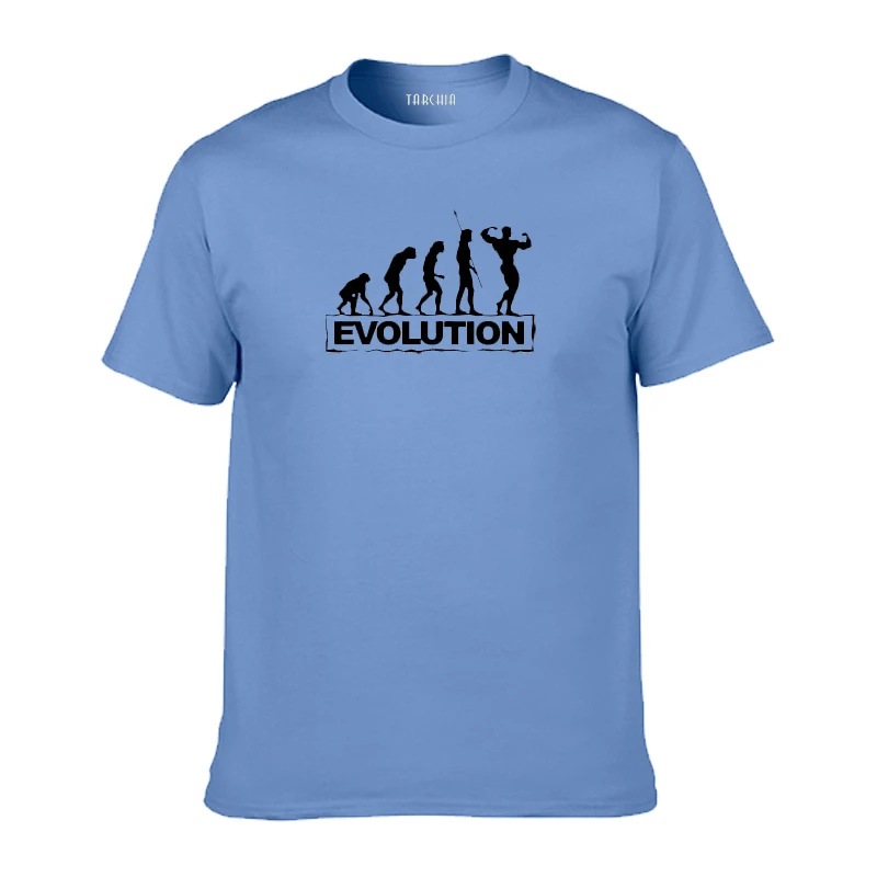 

Мужская хлопковая футболка TARCHIA, Повседневная футболка с коротким рукавом и принтом в стиле эволюции мышц, лето 2022