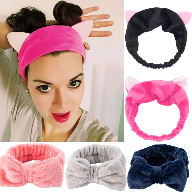 Повязка на голову из кораллового флиса для мытья лица женская маска ванны
