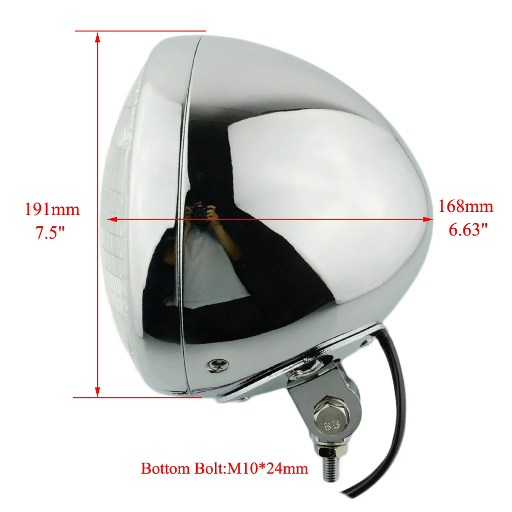 Винтажная фара с креплением снизу 7 дюймов Универсальный мотоциклетный