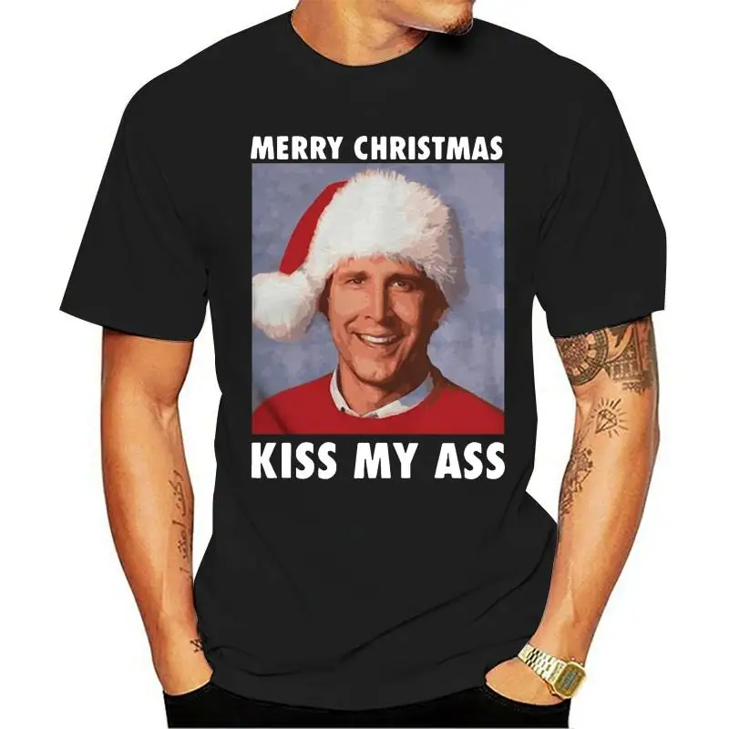 

2020 Leisure Fashion 100% cotton O-neck T-shirt Men Merry Christmas Kiss My Ass Clark Griswold Women