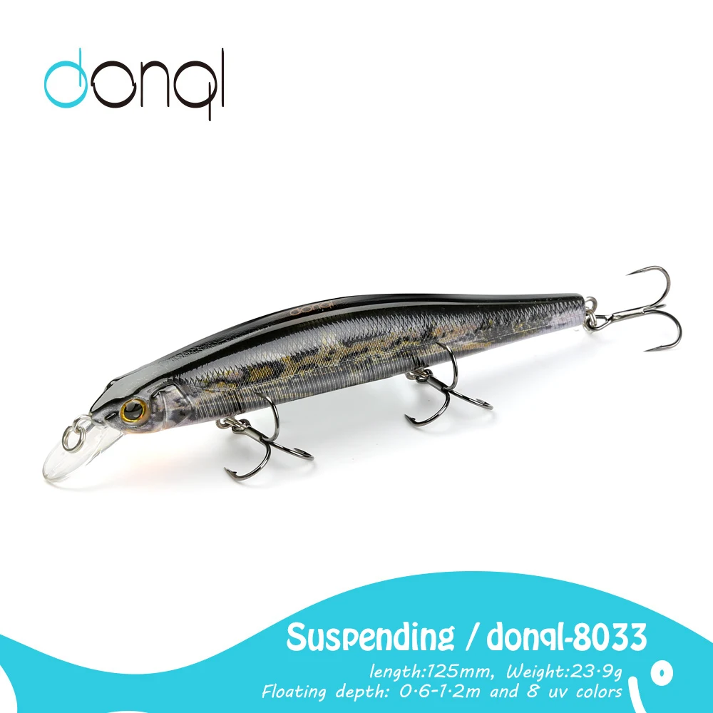 

DONQL 1 шт. 125 мм, 23,9 г, приманки в виде гольяна, воблер с крючком, искусственная приманка, снасть, плавающие 3D-глаза, искусственная приманка