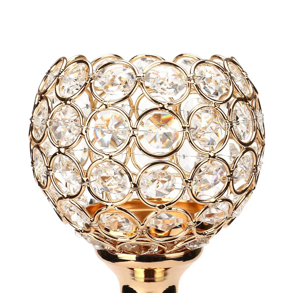 Crystal Tealight Candle Holders Metal Glass Candlesticks Stand Wedding Table Centerpieces Party Holiday Home Decoration F807 | Дом и сад