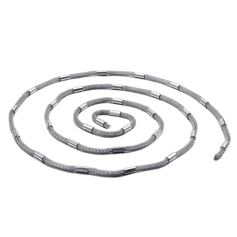 

4mm Width Custom 1/5 Mens Round Cutout Braided S Stainless Steel Bamboo Chains For DIY Jewelry Necklace Jewelry