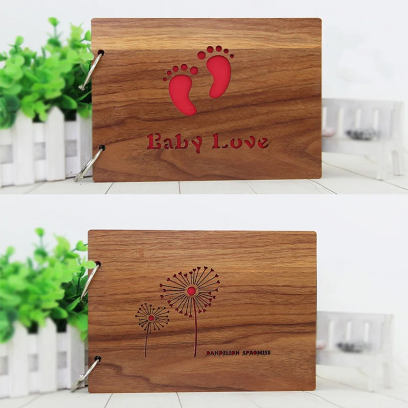 Фотоальбомы 8 дюймов горячее красное дерево обложки альбомы ручной работы