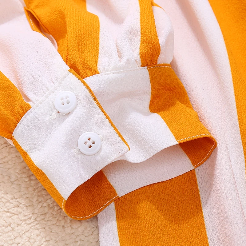 Новинка 2019 года модное одинаковое платье в полоску желтого цвета для всей семьи