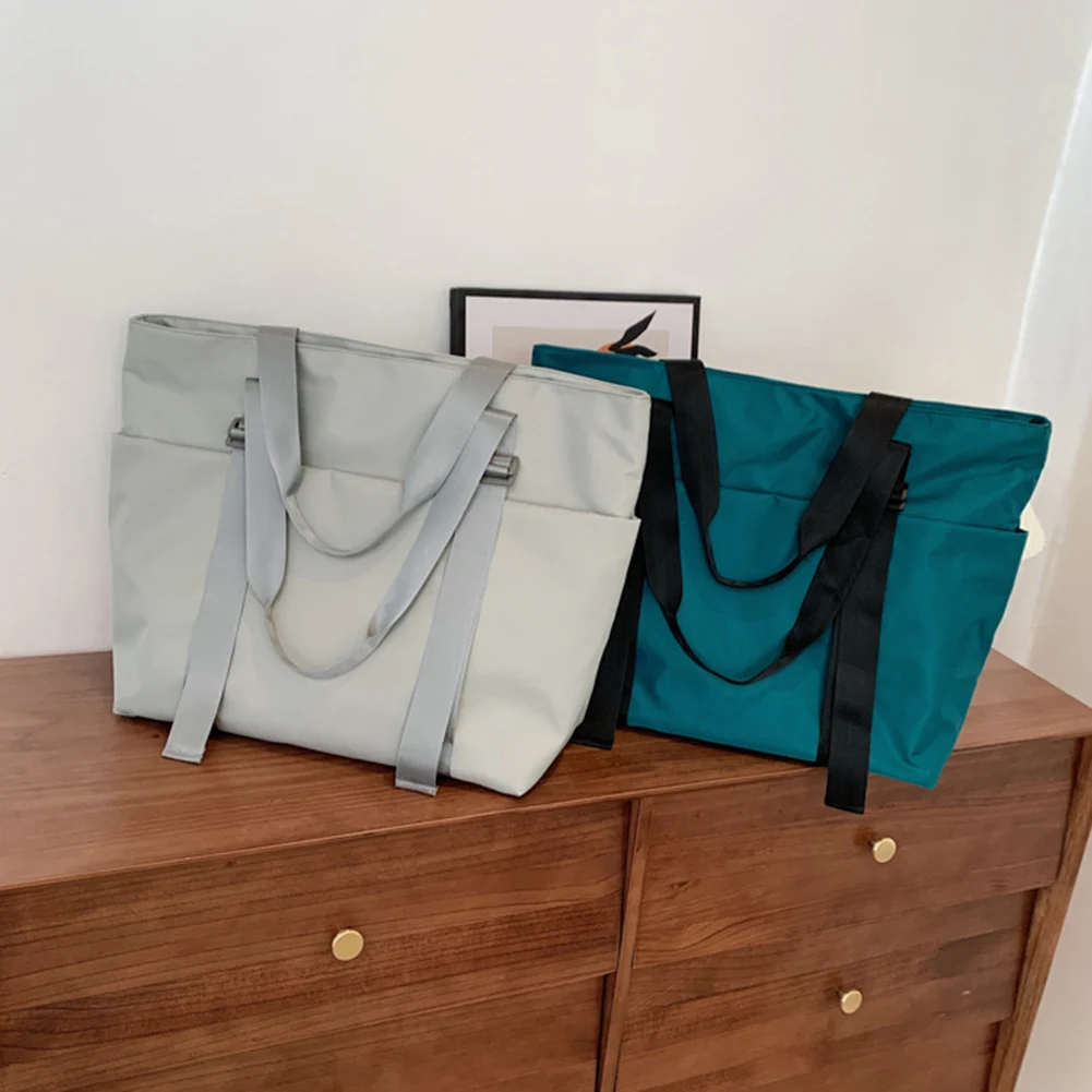 

Модная женская сумка через плечо для покупок, Повседневная нейлоновая однотонная женская сумка-тоут для фитнеса, путешествий, спортзала