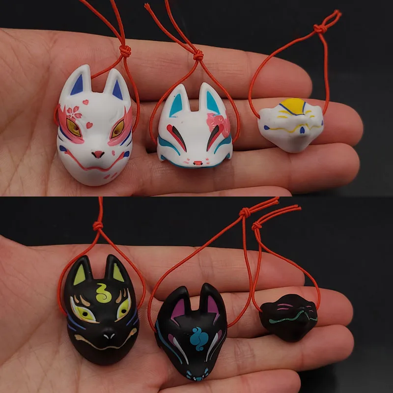 

1/6 Soldier Figure Miniature Accessories Japanese Style Fox Half Face Samurai Mask for 12 inch Action Figure Model