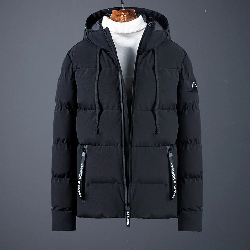Winter Man Cotton-padded Clothes Loose Coat Self-cultivation Leisure Time Solid Color Even Cotton Cap Youth Men's Cotton-padded
