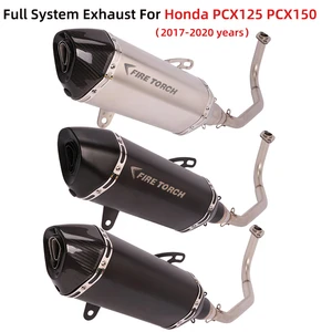 Slip On For Honda PCX125 PCX150 PCX 125 150 2017 18 19 2020 Motorcycle Exhaust Full System Escape Modify Muffler Front Link Pipe
