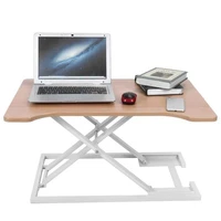 wood grain standing table lifting computer desk for home living room