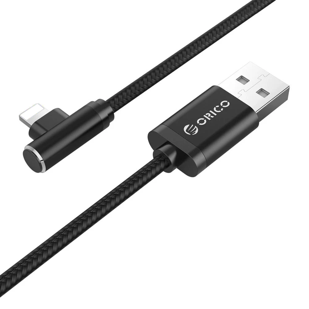 ORICO USB кабель для iPhone, Apple X, 8, 7, 6, 5, 6s plus, кабель для быстрой зарядки, зарядное устройство для мобильного телефона, шнур, адаптер, Usb кабель для передачи данных - Цвет: Black 2.4A