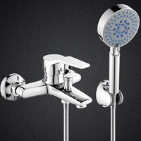 shower bathtub faucet for cold hot water bathroom mixing valve brass showering tap group of 4 hose shower head set stand 8002