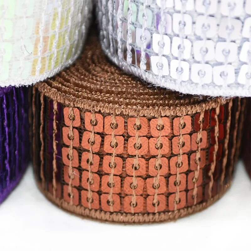 5 ярдов Блестящая лента блестящая пайетка плетеная аппликация для одежды Отделка