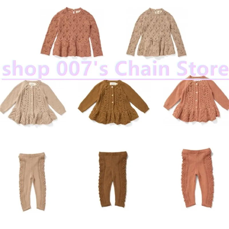 

IN STOCK Chilren Cardigan For Girls Brand Designer Children Clothes Kids Knit Coats Fall Winter Toddler Vinatge Tops Cardigans