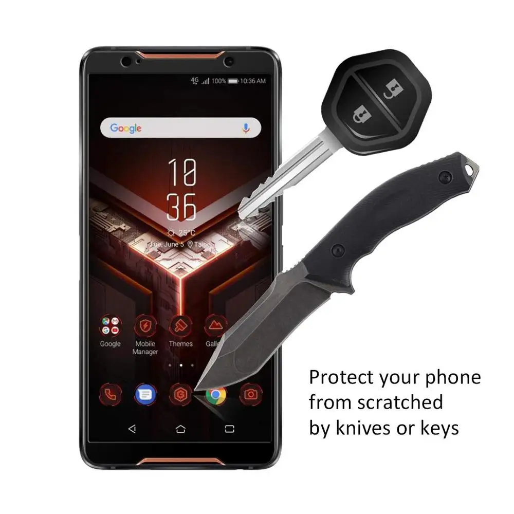 3D 9H полное покрытие закаленное стекло для Asus Zenfone Rog II 2 Phone ZS600KL Защитная пленка