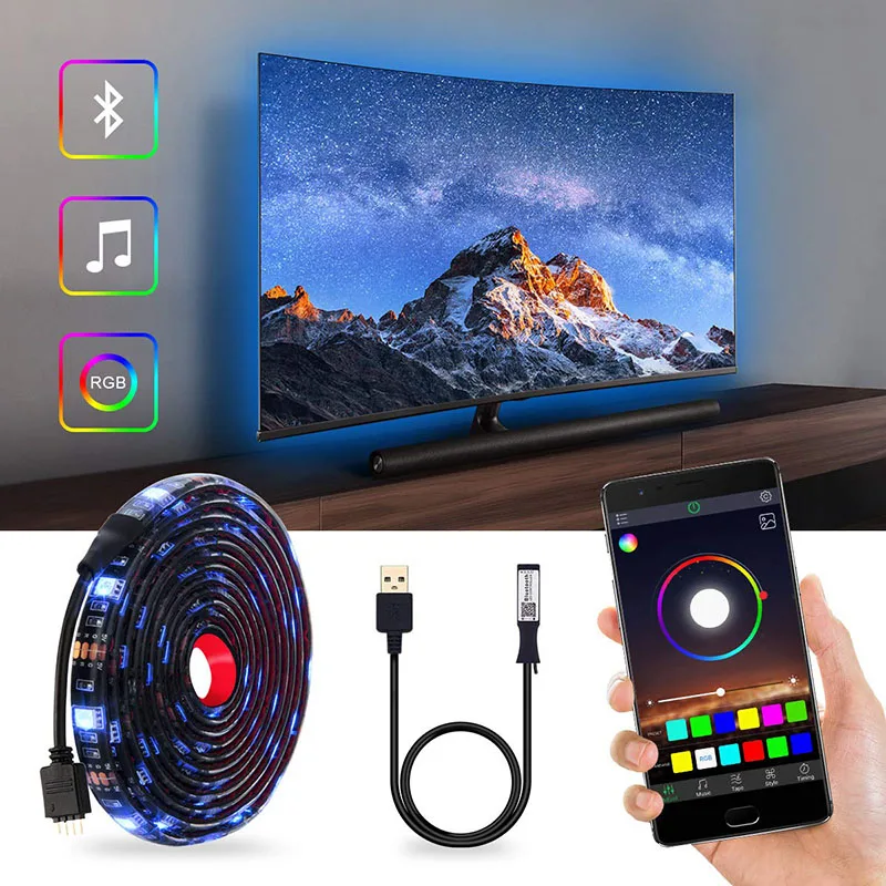 1 комплект светодиодных лент DC5V 5050 USB RGB/RGBW/RGBWW 0 5 м/1 м/2 м водонепроницаемая