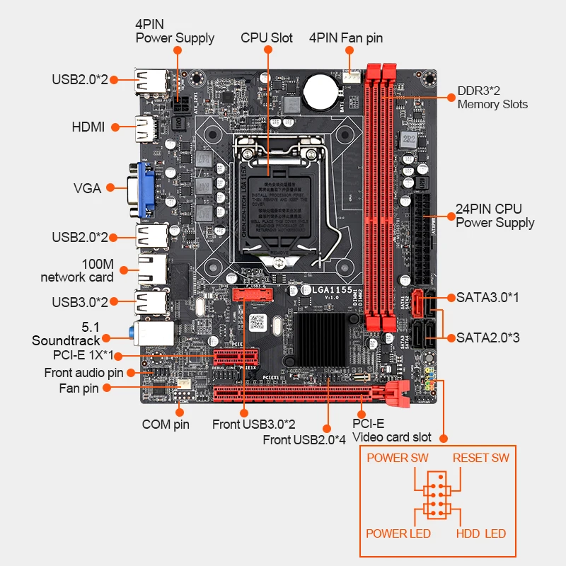 Материнская плата B75M LGA 1155 для настольного компьютера с поддержкой процессора