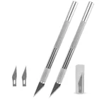 6 шт. лезвий, металлический брикет, набор инструментов, Гравировальный нож, инструмент для резки бумаги, резьбы вручную