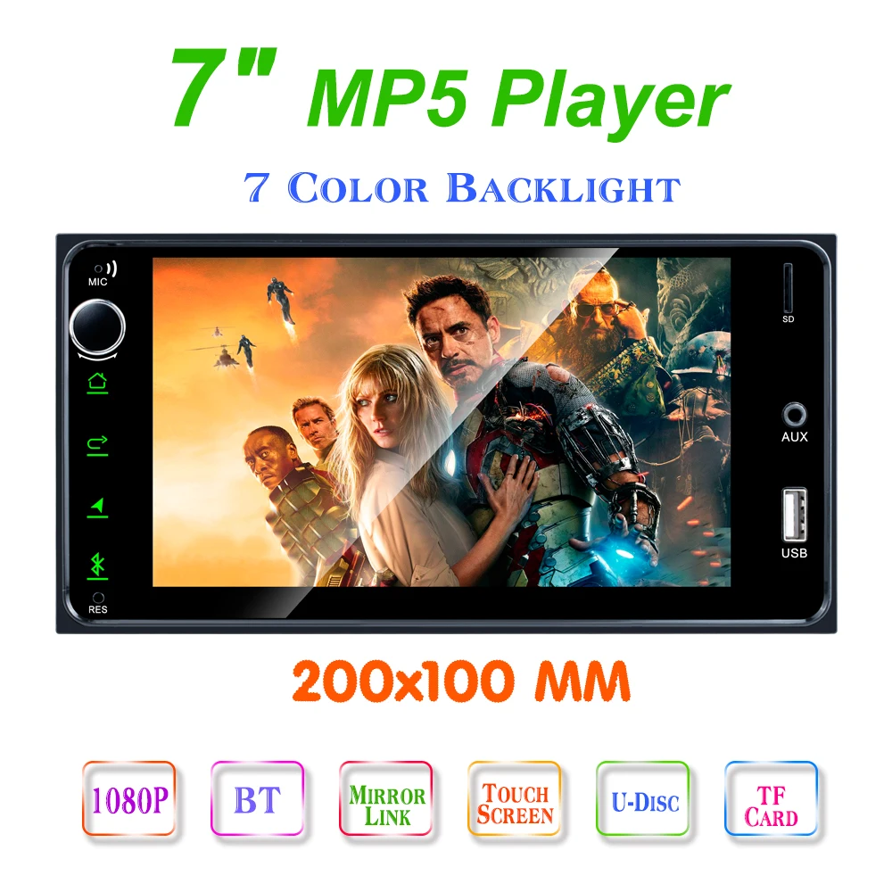 Camecho 7 ''TFT HD сенсорный автомобильный MP5 плеер 2Din Универсальная автомобильная радио зеркальная ссылка USB аудио стерео камера заднего вида для Toyota Corolla