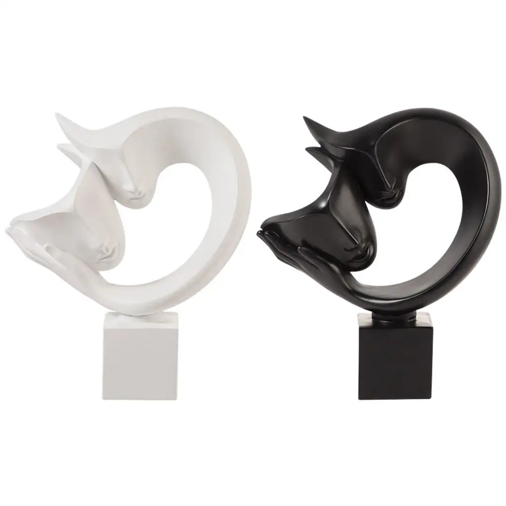 

Современные скандинавские абстрактные статуи из смолы, скульптура для пар, искусство, половина лица, фигурки персонажей, скульптура для укр...