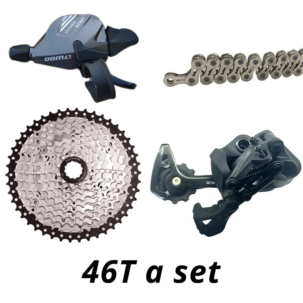 46T groupset MTB 1x10 Скорость 10 s группа рычаг переключения+ задний переключатель+ цепь+ кассета 42T 46T 50T - Цвет: 46T groupset