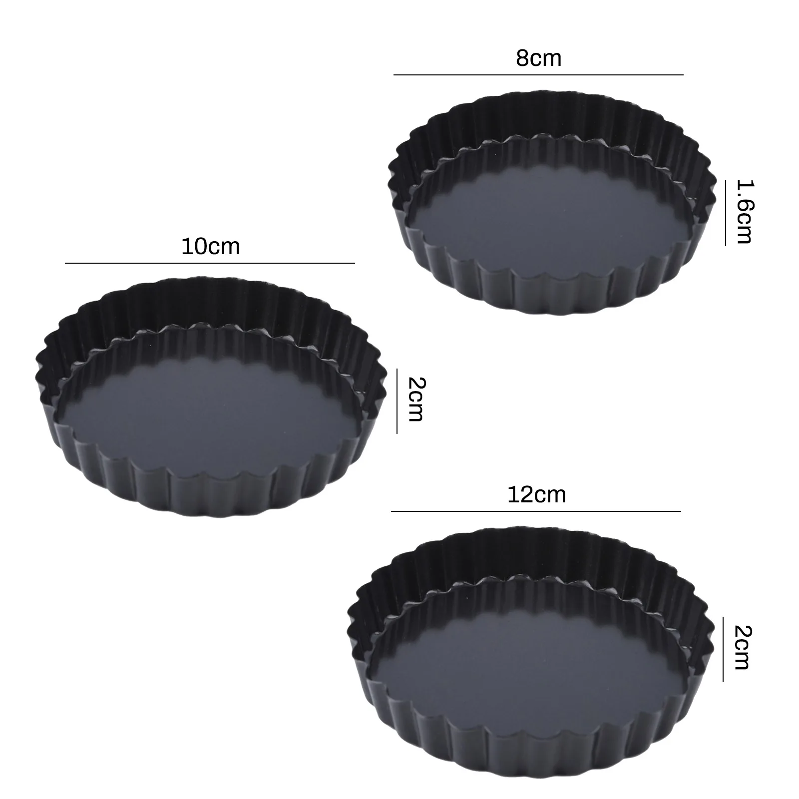 

8/10/12cm Mini Pie Muffin Cupcake Pans Non-Stick Tart Quiche Flan Pan Molds Pie Pizza Cake Mold Removable Bottom Round Bakeware